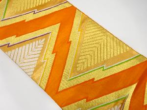 アンティーク　松皮菱に若松模様織り出し袋帯(着用可)